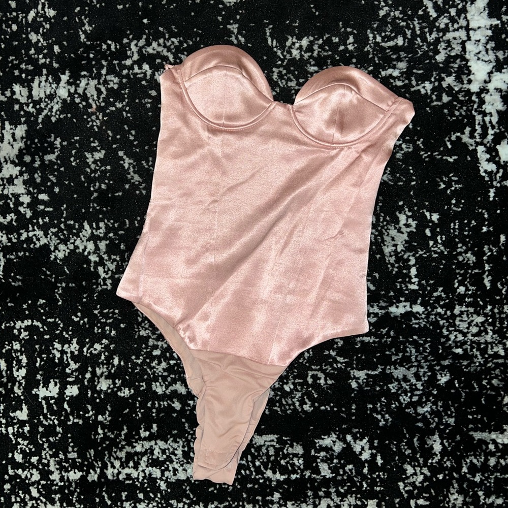Satin corset bustier bodysuit